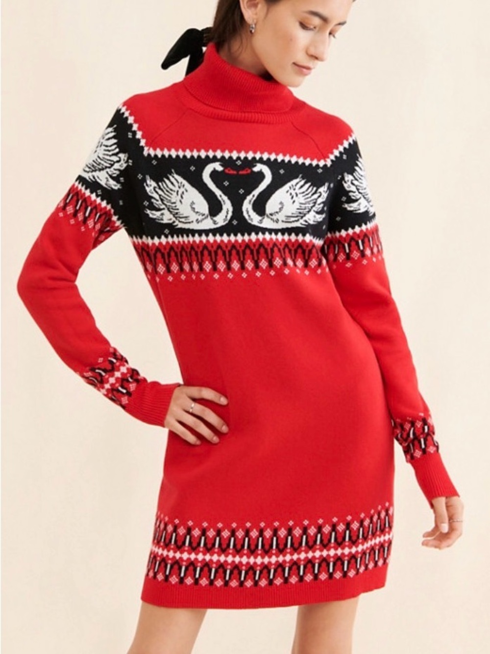 Rachel Antonoff Nuuly Fair Isle Nina Sweater Dress Size L Like New Retail$318
